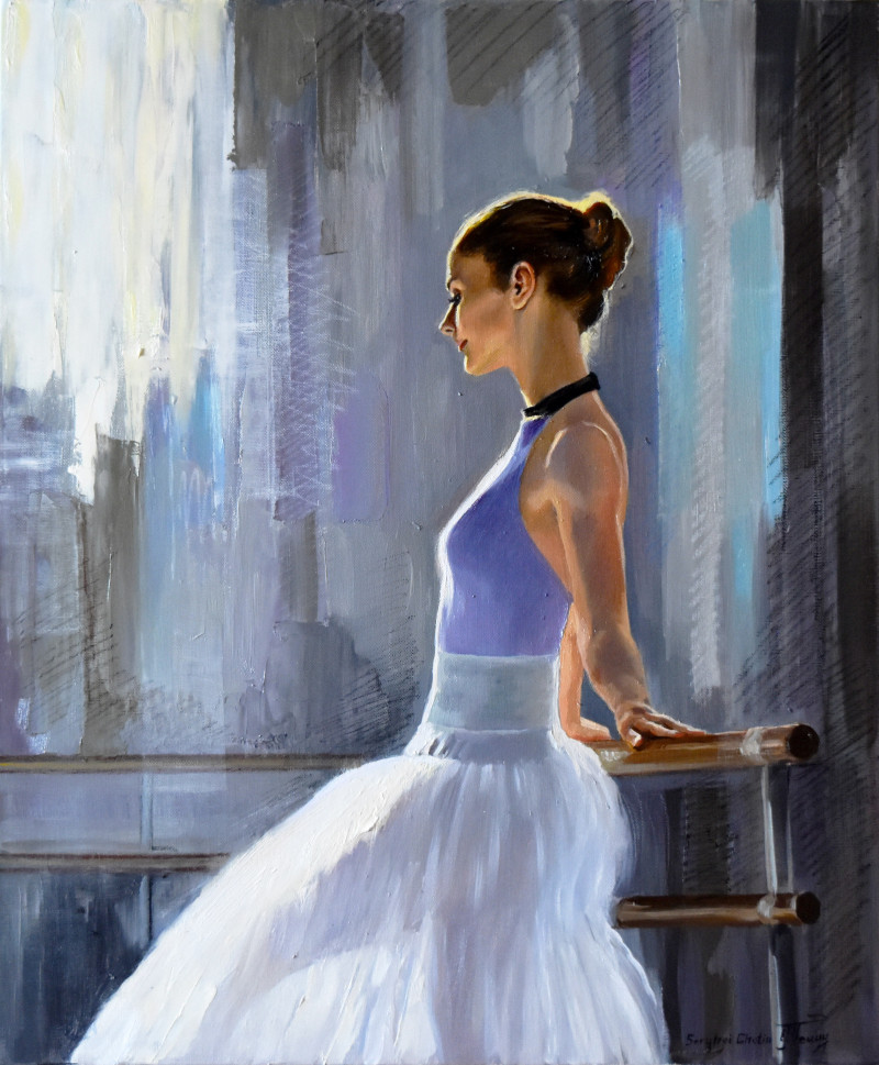 Serghei Ghetiu tapytas paveikslas At The Ballet Classes, Šokis - Muzika , paveikslai internetu