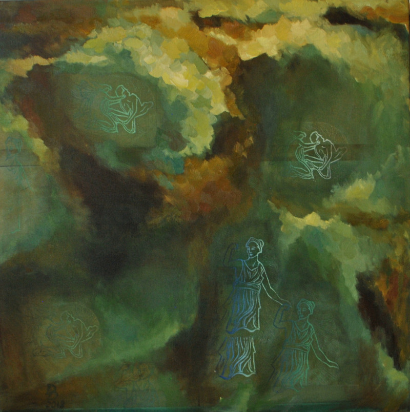 Daiva Dašenkovienė tapytas paveikslas Atradimas, Abstrakti tapyba , paveikslai internetu