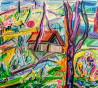 Arvydas Martinaitis tapytas paveikslas Peizažas su nameliu, Rinktiniai peizažai , paveikslai internetu