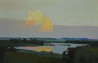 Evening by the Lake original painting by Vytautas Laisonas. Landscapes