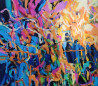 Justina Adomavičienė tapytas paveikslas Pakuždėk, Abstrakti tapyba , paveikslai internetu