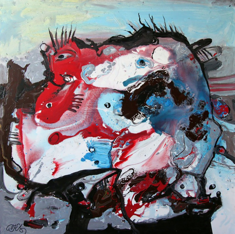 Vilius-Ksaveras Slavinskas tapytas paveikslas Laukiantys, Abstrakti tapyba , paveikslai internetu
