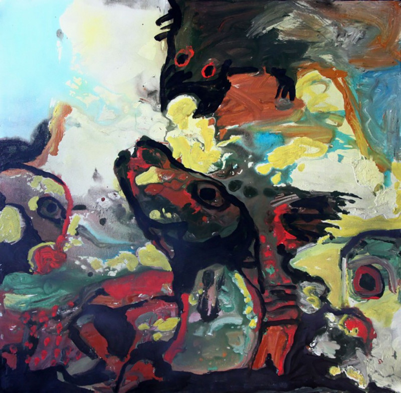 Vilius-Ksaveras Slavinskas tapytas paveikslas Plėšrūnas, Abstrakti tapyba , paveikslai internetu
