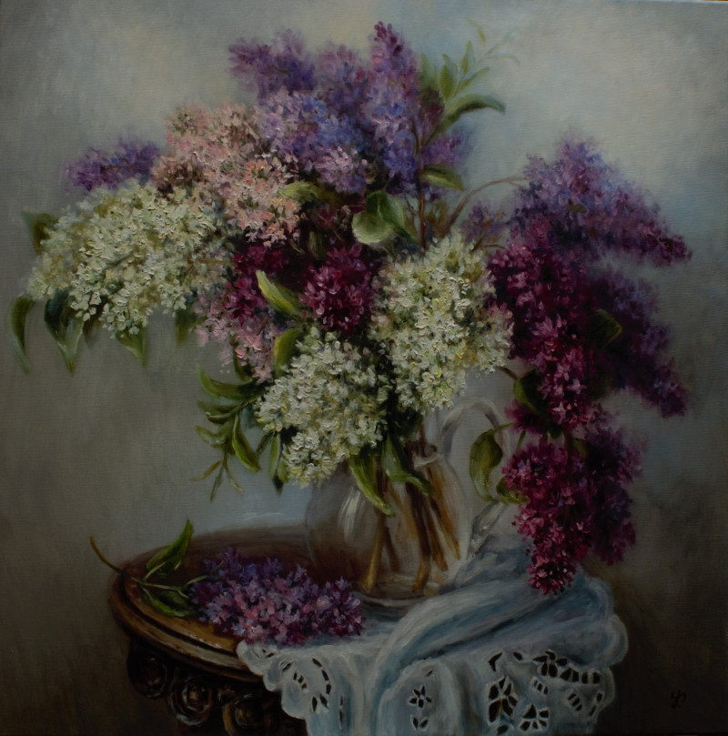 Lilac Bouquete original painting by Irma Pažimeckienė. Still-Life