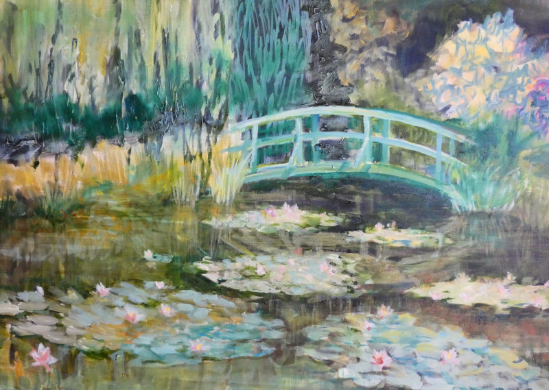 Rasa Staskonytė tapytas paveikslas Žalias Monė tiltelis nr.2, Peizažai , paveikslai internetu