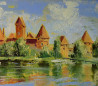 Trakai. August original painting by Rasa Staskonytė. Urbanistic - Cityscape