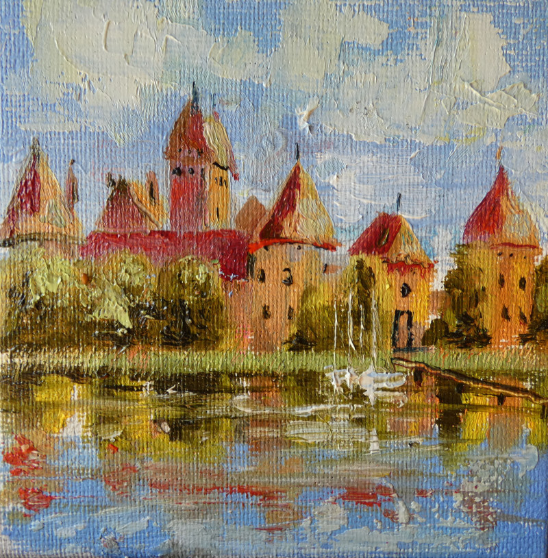 Rasa Staskonytė tapytas paveikslas Trakai, Miniatiūros - Maži darbai , paveikslai internetu