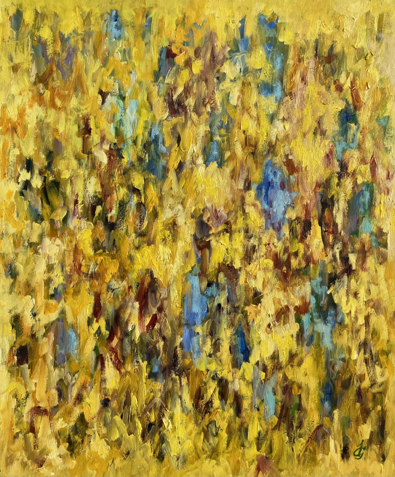Junija Galejeva tapytas paveikslas Auksas 2, Abstrakti tapyba , paveikslai internetu