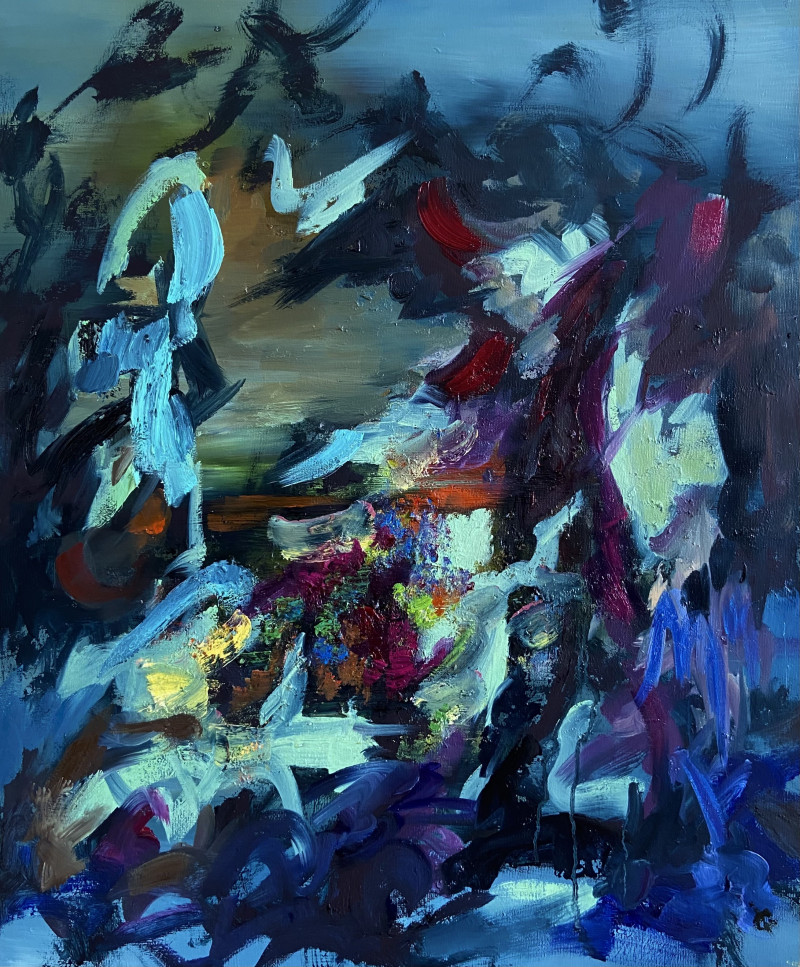 Junija Galejeva tapytas paveikslas Juodieji paukščiai, Abstrakti tapyba , paveikslai internetu