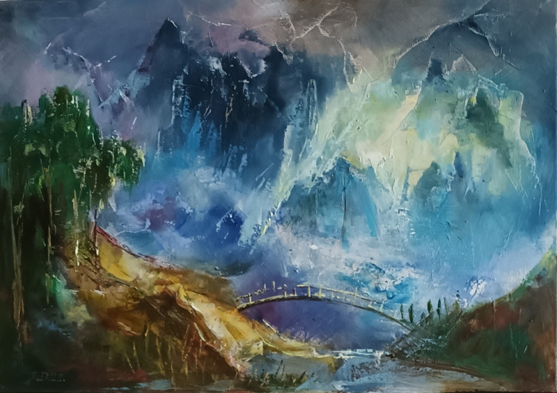 Canyon original painting by Jonas Dailidėnas. Home
