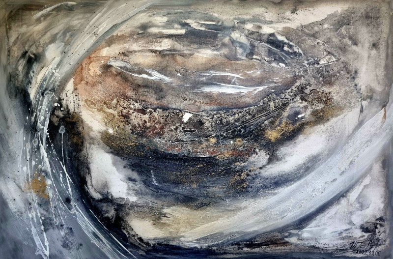 Violeta Jarašiūnienė tapytas paveikslas Meteoritas, Abstrakti tapyba , paveikslai internetu