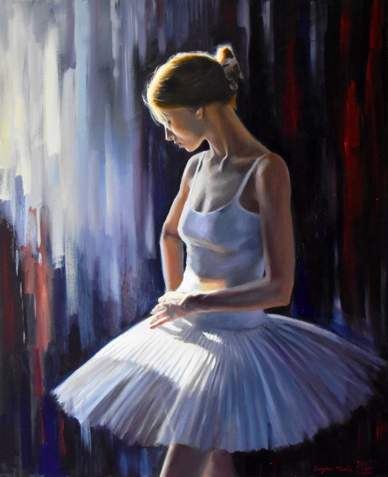 Between Darkness and Light V original painting by Serghei Ghetiu. Dance - Music
