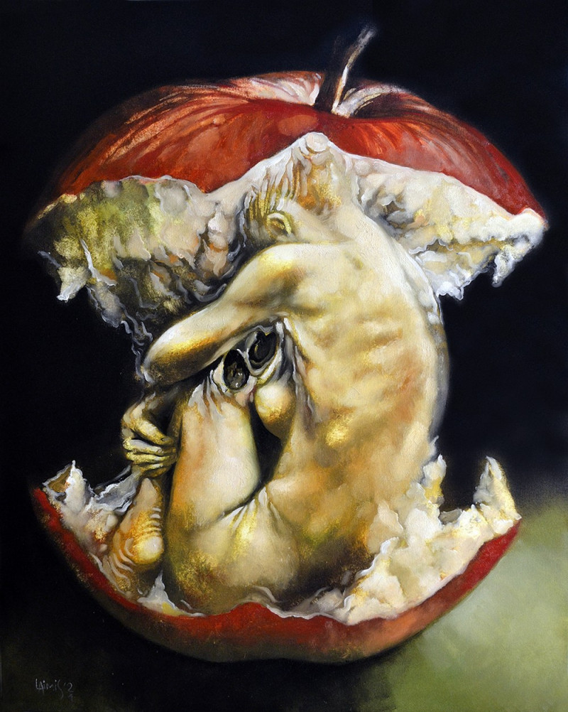 Adam's Apple original painting by Laimonas Šmergelis. Fantastic
