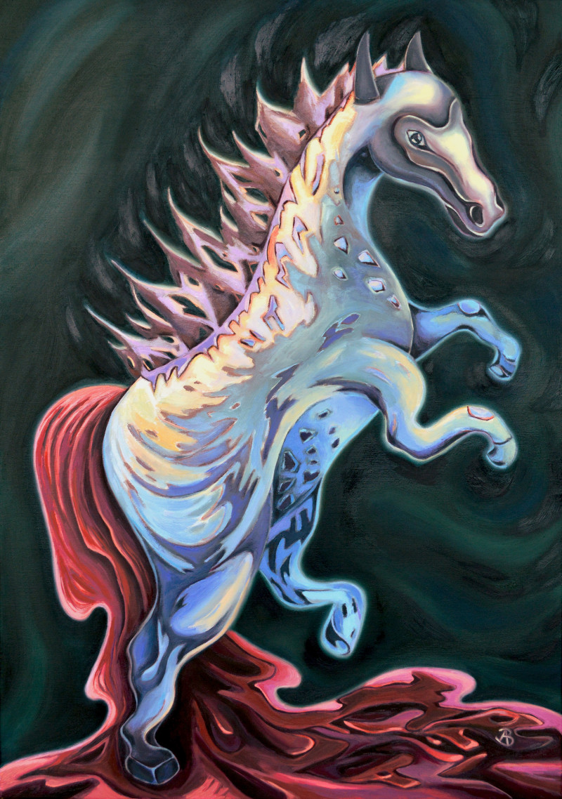 Agota Bričkutė tapytas paveikslas Horse Fatale, Animalistiniai paveikslai , paveikslai internetu