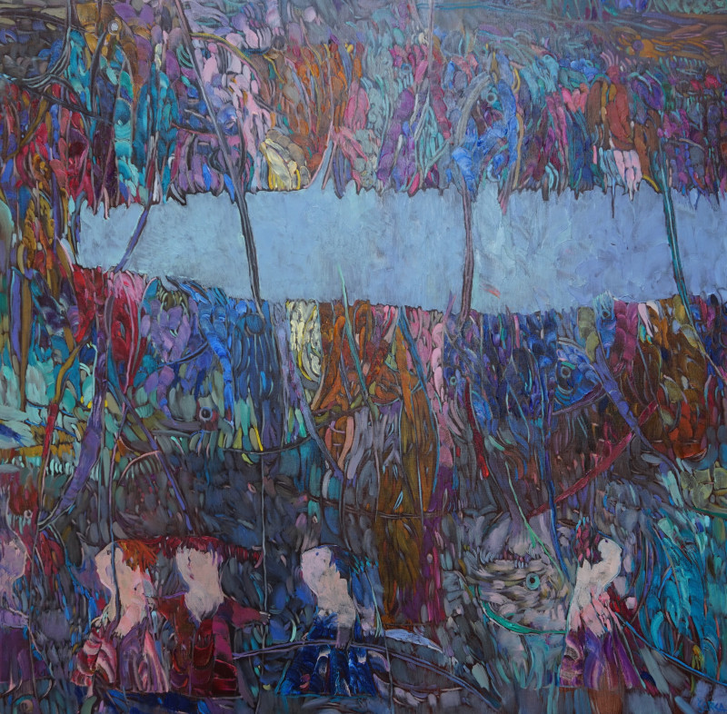 Šarūnas Šarkauskas tapytas paveikslas Upė I, Fantastiniai paveikslai , paveikslai internetu