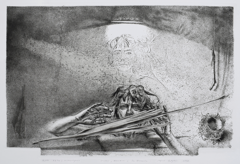 Ugnė Žilytė tapytas paveikslas Dulkės, šešėliai ir šv. dvasia, Fantastiniai paveikslai , paveikslai internetu