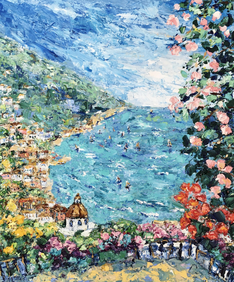 Vilma Gataveckienė tapytas paveikslas Day in Positano, Peizažai , paveikslai internetu