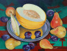 Melon original painting by Rima Rusinova. Still-Life