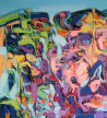 Justina Adomavičienė tapytas paveikslas Maudynės, Abstrakti tapyba , paveikslai internetu