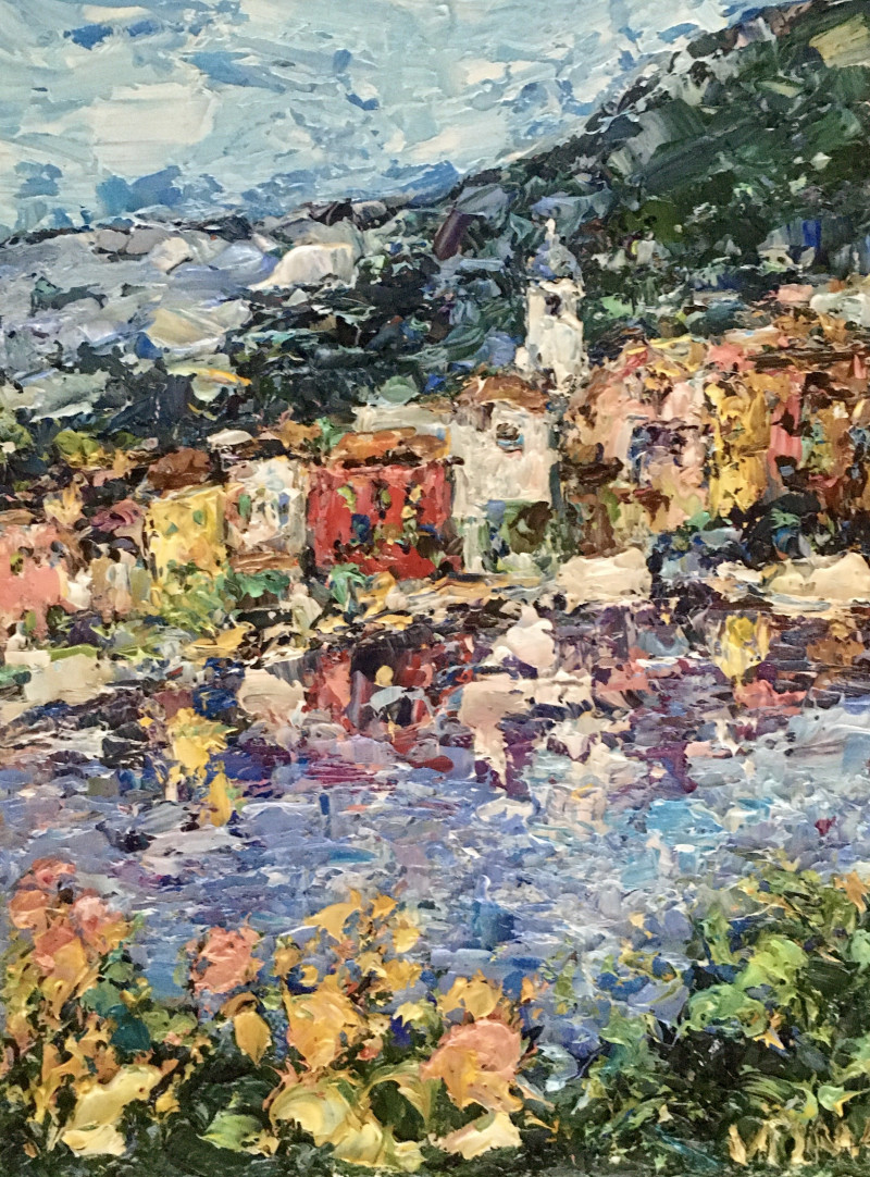 Vilma Gataveckienė tapytas paveikslas Portofino, Miniatiūros - Maži darbai , paveikslai internetu